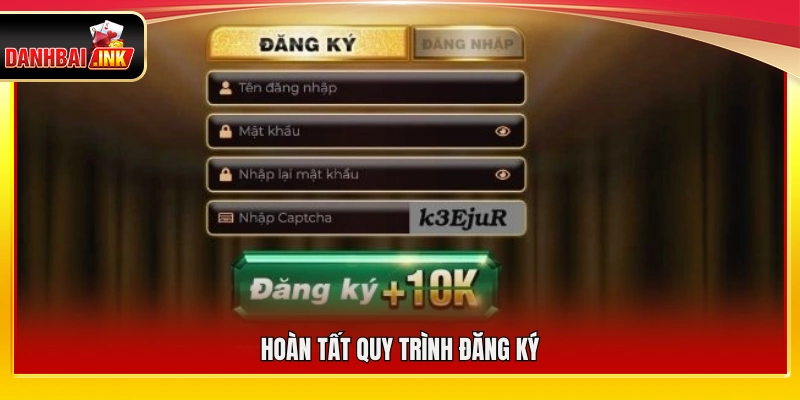 Xác nhận thông tin và hoàn tất đăng ký